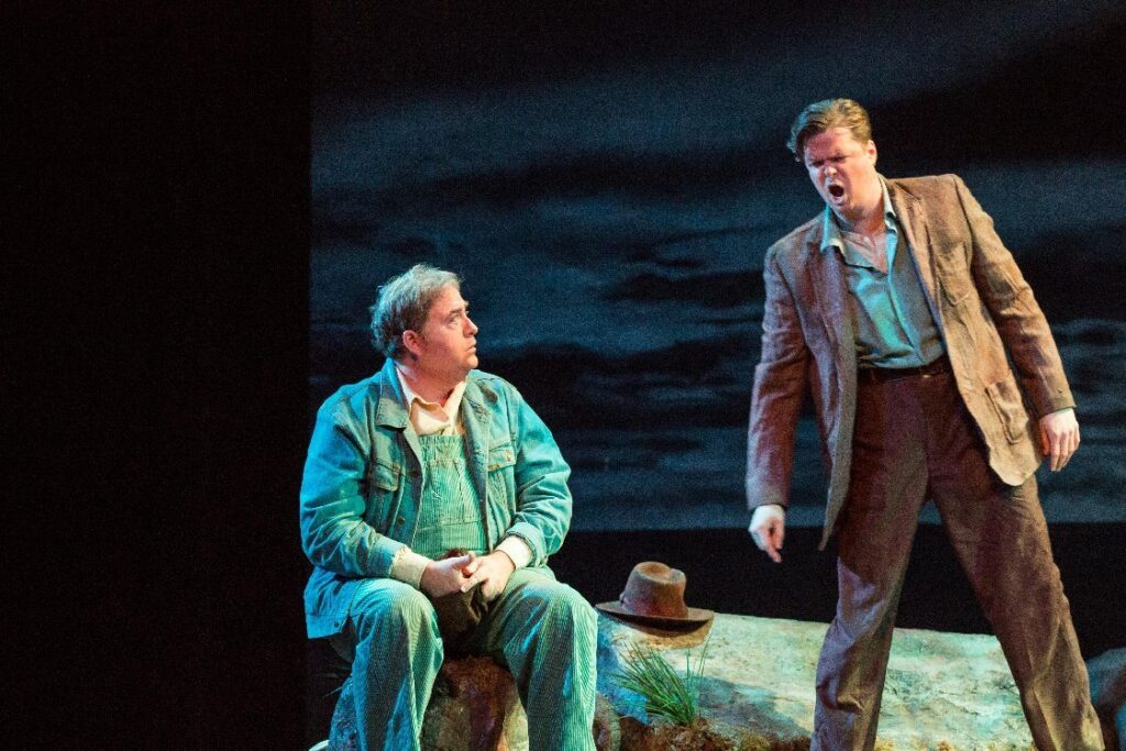 Tenor-Michael-Hendrick-as-Lennie-and-baritone-Sean-Anderson-as-George-in-Carlisle-Floyds-OF-MICE-AND-MEN-Photo-by-Rod-Millington