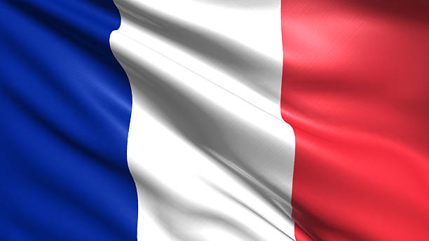 French flag with fabric structure
